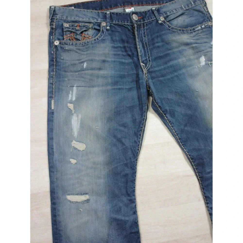 True‎ Religion Men's Designer Jeans - Ricky Super T USA Straight 43x34 Flap
